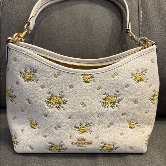 Coach Handbags - Coach White and Yellow Floral Shoulder Bag